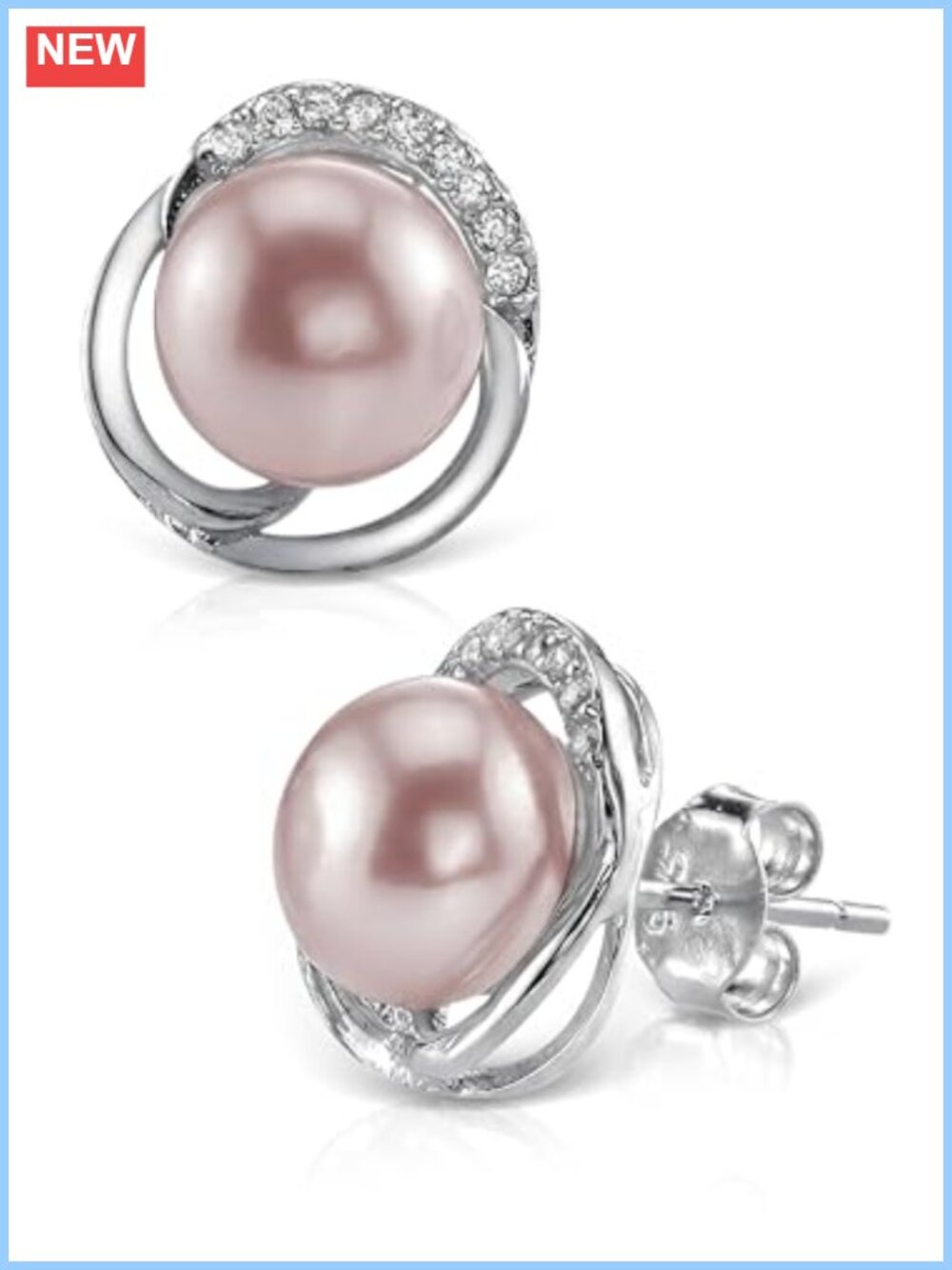 Freshwater Pearl Drop Earrings Gold Plated Silver 8mm